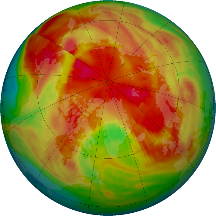 Arctic ozone map for 28 February 2001